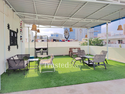 Bedroom one of Plot 73 TrustedStay Service Apartment in Madhapur Hyderabad